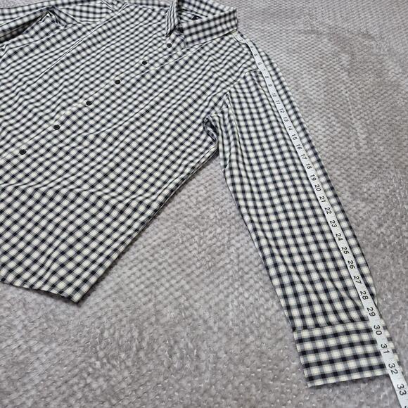 Mizzen+Main Performance Shirt Men XL Trim Blue Leeward Plaid Stretch Button Down - Picture 6 of 9